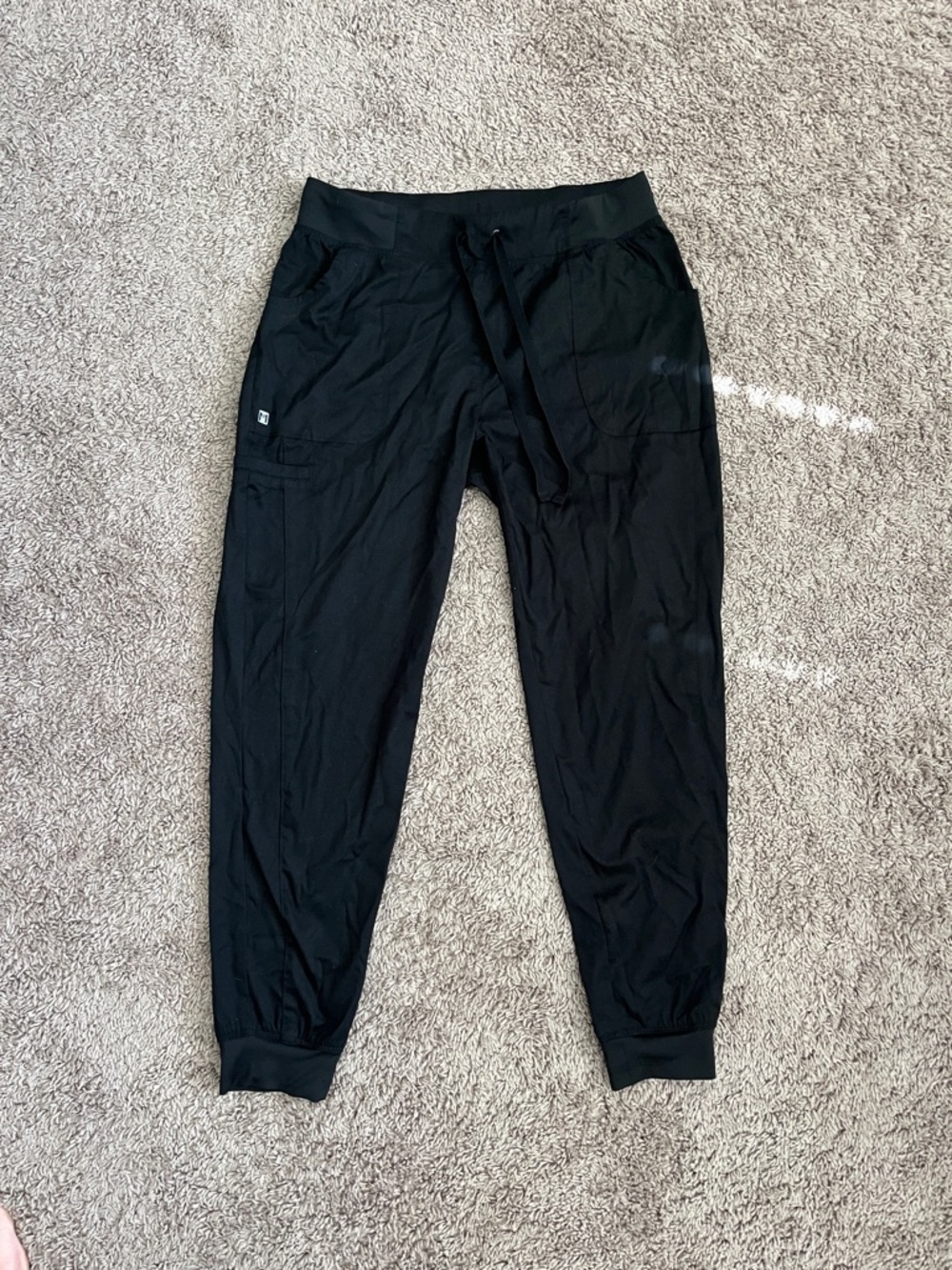 Women’s Black jogger scrub Pants with Drawstring Waist (Maven)